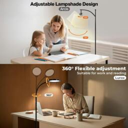 Rackhams Floor Lamp Dimmable Standing Reading Light LED Colour Temperatures Black - Arcis - thumbnail 6