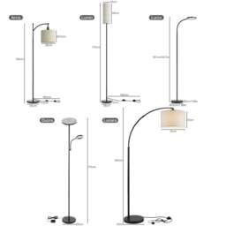 Rackhams Floor Lamp Dimmable Standing Reading Light LED Colour Temperatures Black - Arcis - thumbnail 3