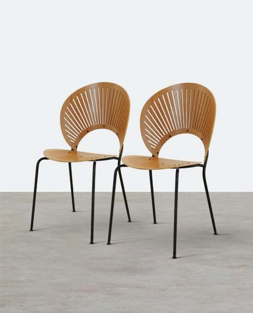 Rackhams A Set of 2 Conker Dining Chair, Solid Wood - Cherry Wood Color - A Set of 2 Chairs - NO PU Seat Pad - image 1