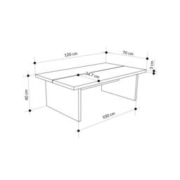 Rackhams Modern Scandi Design 120cm Rectangular Coffee Table with Soft Corner Edges, Flat-Panel Legs, Living Room, Natural Oak - Whiskey Oak - thumbnail 3