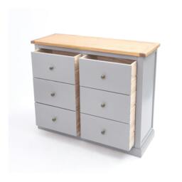 Rackhams Rocca 6 Drawer Chest of Drawers Brass Knob - Grey - thumbnail 4