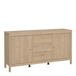Rackhams Madrid Sideboard 2 Doors + 3 Drawers in Jackson Hickory Oak - Brown - 151.4 - 1