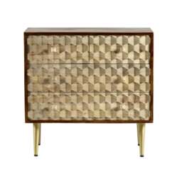 Rackhams Camille Retro 4 Drawer Chest - Wood - 85CM X 40CM X 80CM  (LXDXH) - Chest of Drawer - thumbnail 4