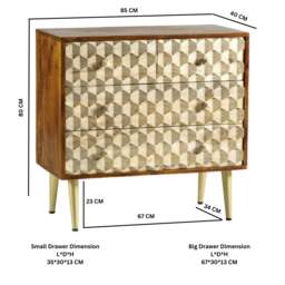 Rackhams Camille Retro 4 Drawer Chest - Wood - 85CM X 40CM X 80CM  (LXDXH) - Chest of Drawer - thumbnail 5