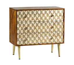 Rackhams Camille Retro 4 Drawer Chest - Wood - 85CM X 40CM X 80CM  (LXDXH) - Chest of Drawer - thumbnail 3