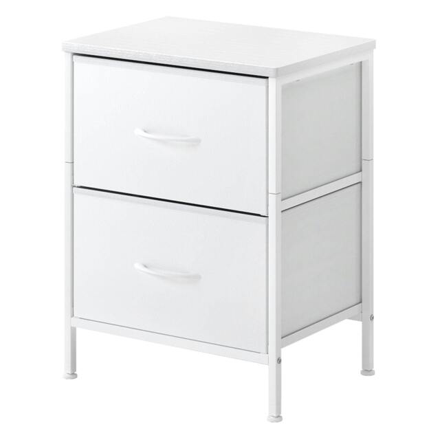 Rackhams Bedside Table 2 Fabric Drawer Nightstand Shelf Storage Furniture Cabinet - image 1