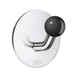 Rackhams Chrome Stainless Steel Single Towel Hook (48 x 48mm) Self Adhesive Bathroom Wall Mounted