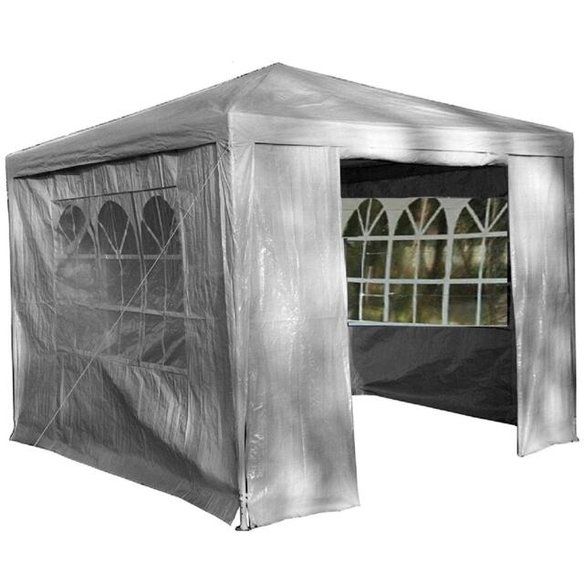 Rackhams Grey Gazebo Marquee Awning Beach Party Camping Tent Canopy 3 x 3m - Grey - image 1