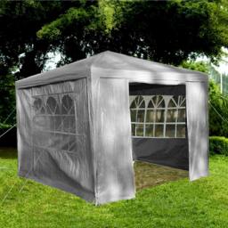 Rackhams Grey Gazebo Marquee Awning Beach Party Camping Tent Canopy 3 x 3m - Grey - thumbnail 3