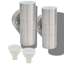 Rackhams Outdoor LED Wall Lights 2 pcs Stainless Steel Up/Downwards - thumbnail 2