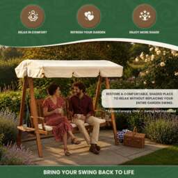 Rackhams Spare Canopy for 2 Seater Garden Swing Seat or Hammock in Choice of Colours, 180gsm Polyester Shower-Proof Replacement Cover - Green - thumbnail 3