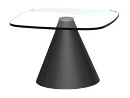 Rackhams Oscar Square Side Tables - Black Matt Powder - Brown Marble - thumbnail 3