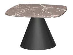 Rackhams Oscar Square Side Tables - Black Matt Powder - Brown Marble
