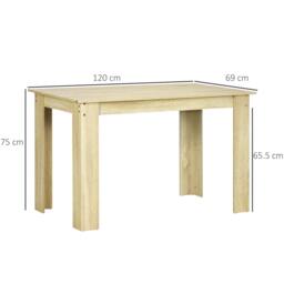 Rackhams Dining Table for 4-6 People, Wood Effect Tabletop - Oak - thumbnail 3