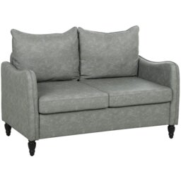 Rackhams Two-Seater Sofa, Modern Small Sofa with Solid Wood Legs, Grey - Grey - thumbnail 2