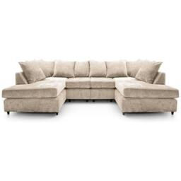Rackhams Ashton Chenille 6 Seater Scatter Back U Shaped Corner Sofa - Silver - thumbnail 3