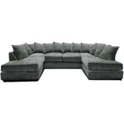 Rackhams Ashton Chenille 6 Seater Scatter Back U Shaped Corner Sofa - Silver - thumbnail 2