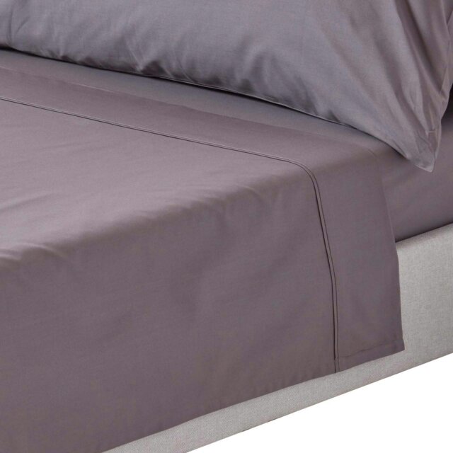 Rackhams Crisp & Cool 200 TC Egyptian Cotton Percale Flat Sheet - Dark Grey - King - image 1