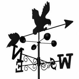 Rackhams Eagle Weathervane, All-Steel Black Painted Weather Vane With Wall Fixings and 1.7m Ground Spike, Wind Speed Cups - thumbnail 1