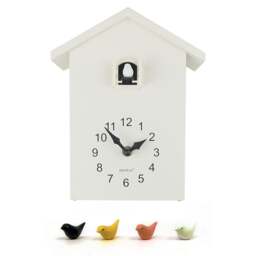 Rackhams WC2087 - Minimalist White Cuckoo Clock - White Window