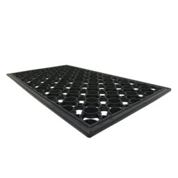 Rackhams Elipses Heavy Duty Rubber Entrance Floor Door Mat, 40x70cm, Circles, Black - thumbnail 4