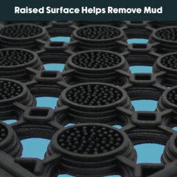 Rackhams Elipses Heavy Duty Rubber Entrance Floor Door Mat, 40x70cm, Circles, Black - thumbnail 6
