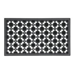 Rackhams Elipses Heavy Duty Rubber Entrance Floor Door Mat, 40x70cm, Circles, Black - thumbnail 2
