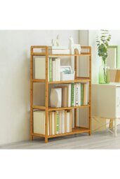 Rackhams 4 Tier Wood Audriel Bookcase - Brown - thumbnail 3