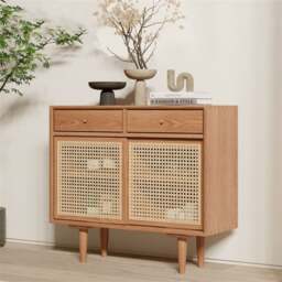 Rackhams Bertha Rattan Sideboard with Drawers, Pine Wood - 160cm - thumbnail 4