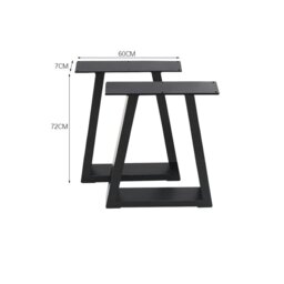 Rackhams 2 Pcs Industrial Metallic Table Legs for Home DIY - L70*W7*H90 - thumbnail 5