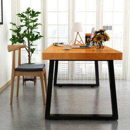 Rackhams 2 Pcs Industrial Metallic Table Legs for Home DIY - L70*W7*H90 - thumbnail 2