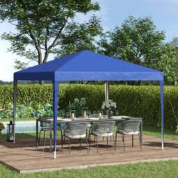 Rackhams 3 x 3M Garden Pop Up Gazebo Height Adjustable Marquee Party Tent Wedding Canopy with Carrying Bag, Blue - thumbnail 2