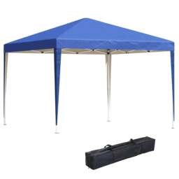 Rackhams 3 x 3M Garden Pop Up Gazebo Height Adjustable Marquee Party Tent Wedding Canopy with Carrying Bag, Blue - thumbnail 1
