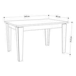 Rackhams Tolmen Dining Table Rectangular Extendable Table Up to 6 Seater Contemporary Kitchen Table 140Wcm Living Room, Mocha Grey - Mocha Grey - thumbnail 3