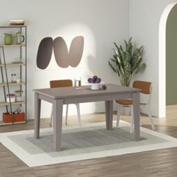 Rackhams Tolmen Dining Table Rectangular Extendable Table Up to 6 Seater Contemporary Kitchen Table 140Wcm Living Room, Mocha Grey - Mocha Grey