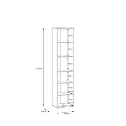 Rackhams Alice Springs Tall Narrow Bookcase with 5 Shelves in Elegancia Oak - Manufactured Wood - 1 - Elegancia Oak - thumbnail 6