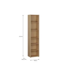 Rackhams Alice Springs Tall Narrow Bookcase with 5 Shelves in Elegancia Oak - Manufactured Wood - 1 - Elegancia Oak - thumbnail 5