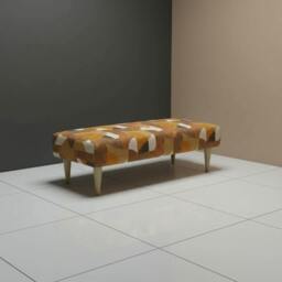 Rackhams Premium Non-Storage Ottoman Bench – Solid Wood, Artistic Designer Fabric - 30 x 20 Inches (76 x 51cm) - thumbnail 4