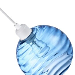 Rackhams Modern Designer Midnight Blue Circular Ribbed Glass Non Electric Pendant Shade - thumbnail 2