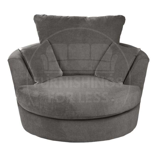 Rackhams Casper Chenille Fabric Swivel Chair - Grey - image 1