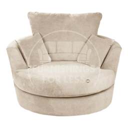 Rackhams Casper Chenille Fabric Swivel Chair - Grey - thumbnail 2