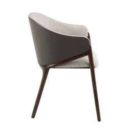 Rackhams Beige Fabric and Dark Mink Leatherette Chair 4090 - thumbnail 6