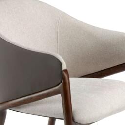 Rackhams Beige Fabric and Dark Mink Leatherette Chair 4090 - thumbnail 5