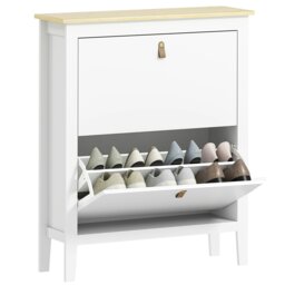 Rackhams 2 Drawer Shoe Cabinet with Flip Doors for Hallway, Entryway, Green - Green - thumbnail 6