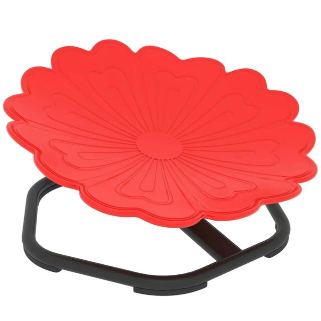 Rackhams Flower-Shaped Sensory Spinning Chair with Non-Slip Base for Balance/Coordination, Red