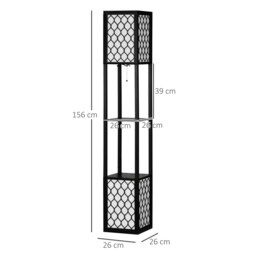 Rackhams 2-Light Modern Floor Lamp with Shelves for Living Room, Black - thumbnail 4