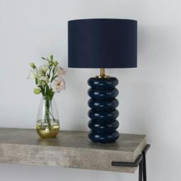 Rackhams Portia Blue Glass Table Lamp - thumbnail 2