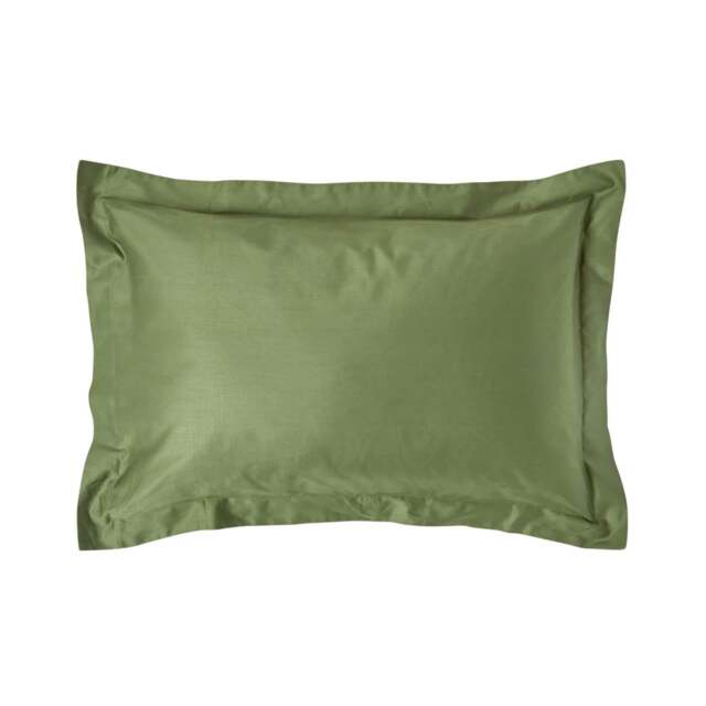 Rackhams Organic 400 TC Egyptian Cotton Sateen Oxford Pillowcase, Standard Size - Moss Green - image 1
