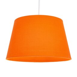 Rackhams Traditional 30cm Vivid Orange Linen Fabric Drum Table/Pendant Shade 60w Maximum - thumbnail 2