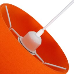 Rackhams Traditional 30cm Vivid Orange Linen Fabric Drum Table/Pendant Shade 60w Maximum - thumbnail 4